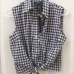 Lauren Ralph Lauren Tie Front Top